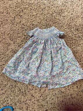 QE Question Everything Smocked Floral Baby Dress 3-6M Heirloom Cottagecore